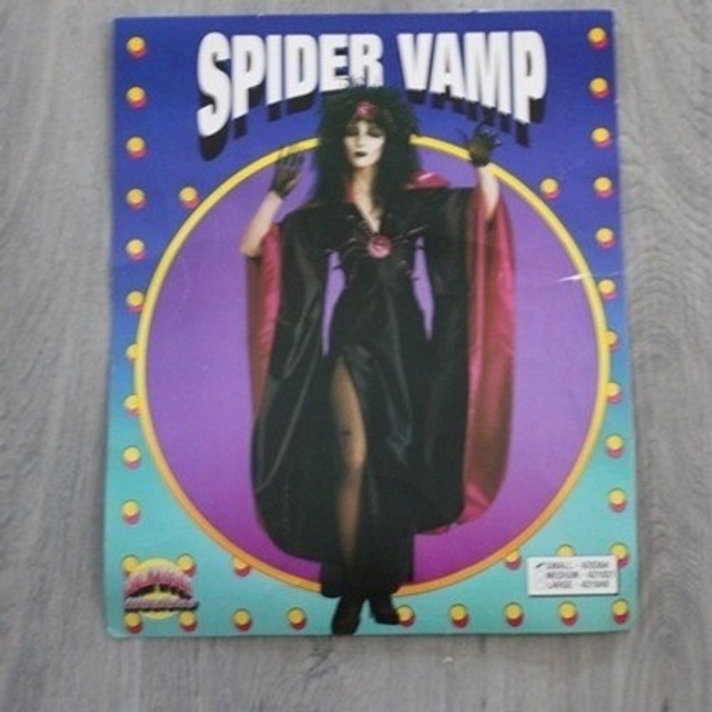 Seasons Collection Spider Vamp Costume Black Pink Sequin Spider Dress Small
